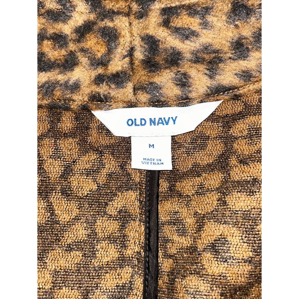 Old Navy Women’s Faux Fur Raglan Sleeve Mid Length Leopard Print Coatigan Sz. M - Picture 14 of 16